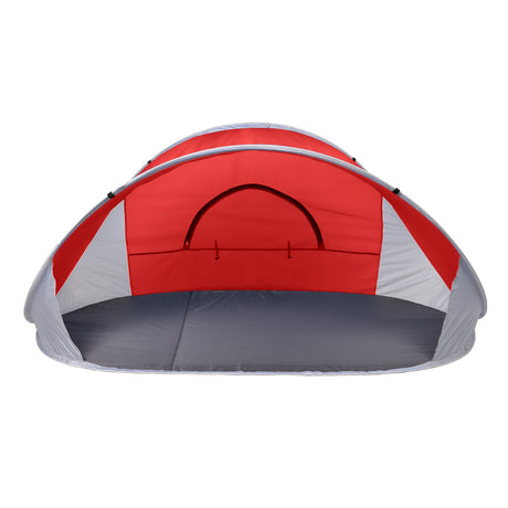 4 Person Pop Up Camping Tent Beach Shelter Hiking Sun Shades Shelter Fishing Red