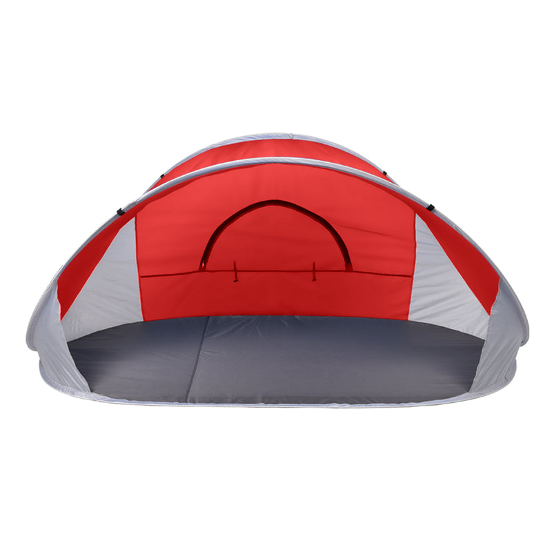 4 Person Pop Up Camping Tent Beach Shelter Hiking Sun Shades Shelter Fishing Red