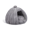 Pet Bed Comfy Kennel Cave Cat Dog Beds Bedding Castle Igloo Nest Grey L