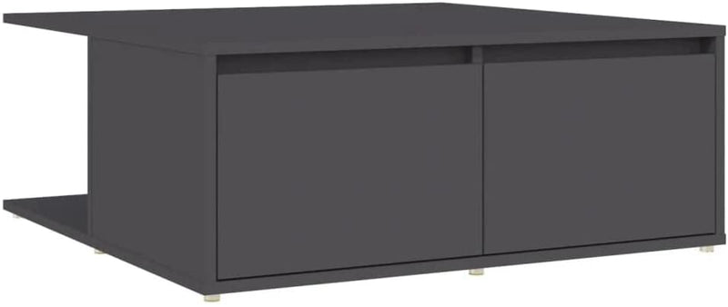 Coffee Table Home Indoor Living Room Storage Drawer Accent End Coffee Side Couch Center Table Furniture High Gloss Grey Chipboard