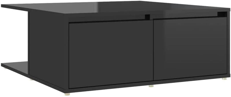 Coffee Table Home Indoor Living Room Storage Drawer Accent End Coffee Side Couch Center Table Furniture High Gloss Grey Chipboard
