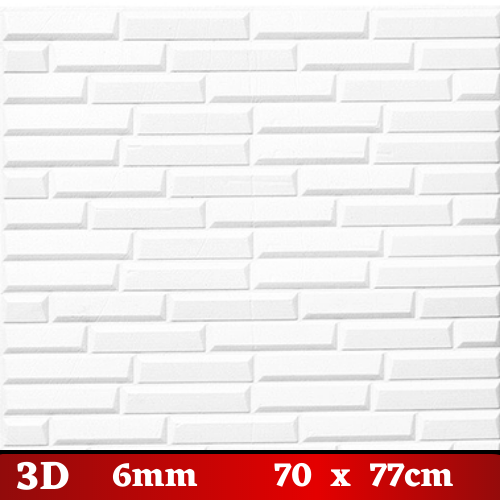 3D Wallpaper Tiles 70 x 77cm Slope Brick White 10pcs