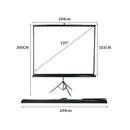 120 Inch Projector Screen Tripod Stand Home Outdoor Screens Cinema Portable HD3D