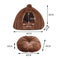 Pet Bed Comfy Kennel Cave Cat Dog Beds Bedding Castle Igloo Nest Brown M