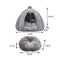 Pet Bed Comfy Kennel Cave Cat Dog Beds Bedding Castle Igloo Nest Grey L