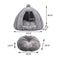 Pet Bed Comfy Kennel Cave Cat Dog Beds Bedding Castle Igloo Nest Grey M