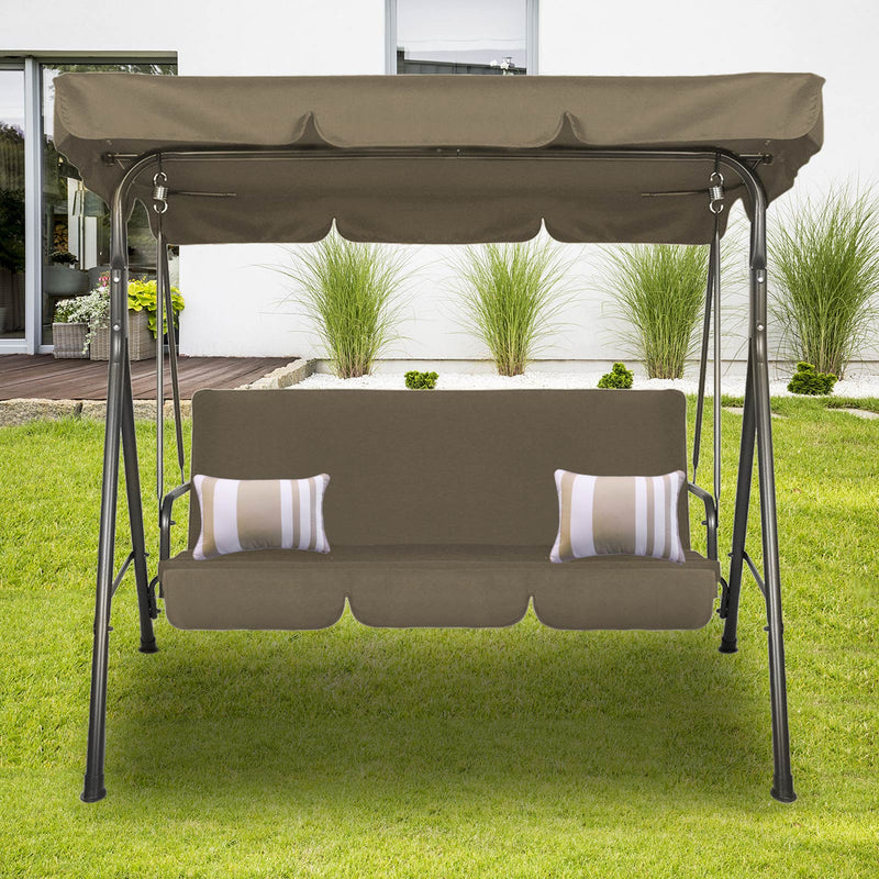 Outdoor Steel Swing Chair -  Coffee (1 Box)