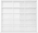 CD Cabinet Storage Rack Display Shelf Bookshelf Bookcase Stand Book Multimedia DVD Organiser Living Room Chipboard High Gloss White 102 x 23 x 89,5 cm High gloss white