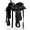 Western Saddle Headstal l& Breast Collar Real Leather 13" Black Horse Pad