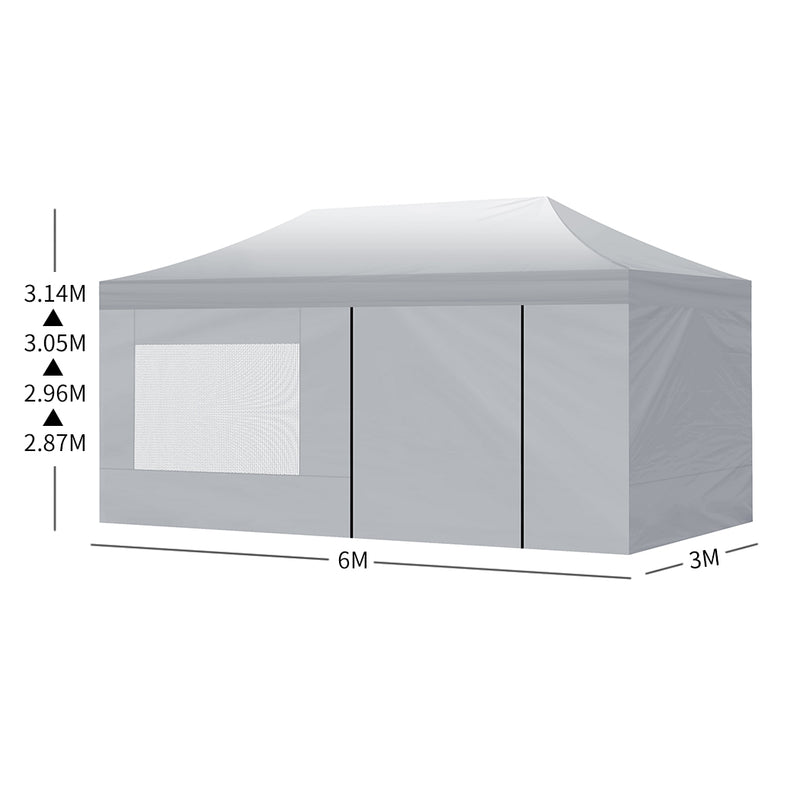 Mountview Gazebo TentOutdoor Marquee Gazebos 3x6 Camping Canopy Mesh Side Wall