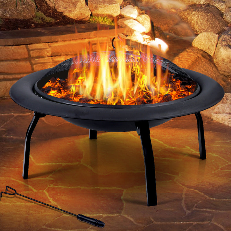 22" Portable Outdoor Fire Pit BBQ Grail Camping Garden Patio Heater Fireplace