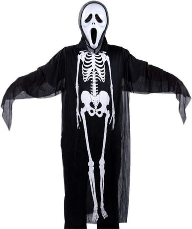 Ghost Bones Clothes for Halloween Dance Costume Party Cosplay Masquerade Skeleton Cloak Adult/Child