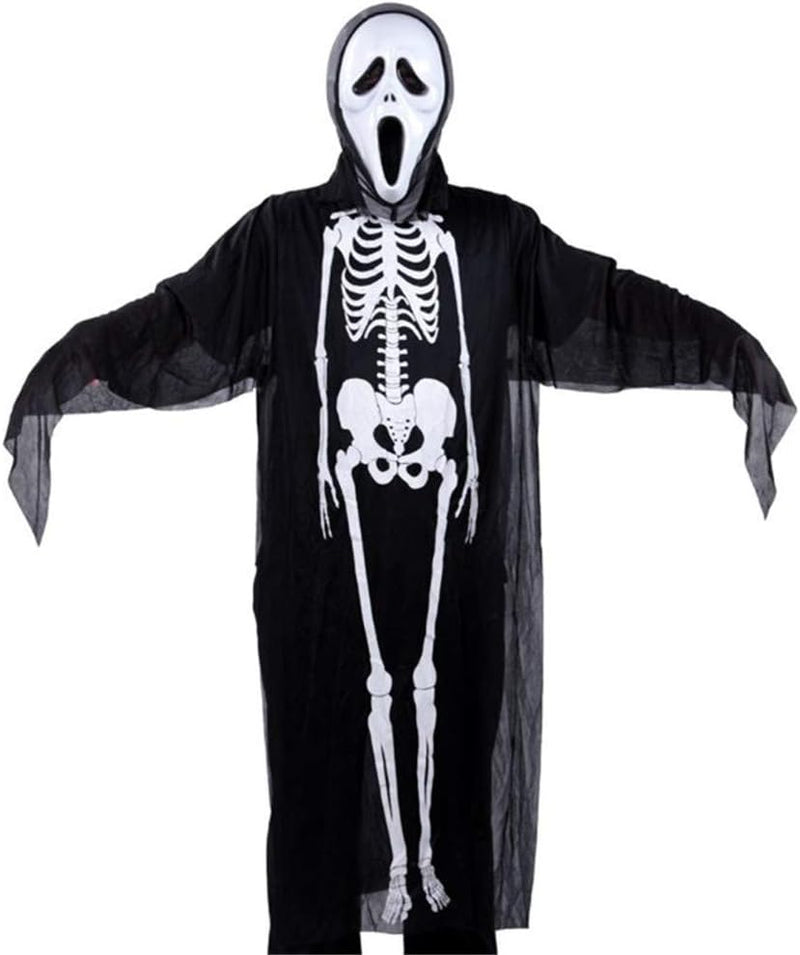 Ghost Bones Clothes for Halloween Dance Costume Party Cosplay Masquerade Skeleton Cloak Adult/Child