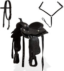 Western Saddle Headstall & Breast Collar Leather Brown/Black Multi Sizes