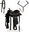 Western Saddle Headstall & Breast Collar Leather Brown/Black Multi Sizes