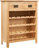 Solid Oak Wood Wine Cabinet Collector Home Drink Bottle Display Rack Storage Organiser Holder 72x32x90cm Brown