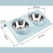 Cat Bowl Cat Food Bowl, Non-Spill Raised Cat Bowl Feeder, Double Stainless Steel Dog Bowsl, Removable / 15° Tilt Design / Easy to Clean Gift for Pet Cats and Puppies Blue