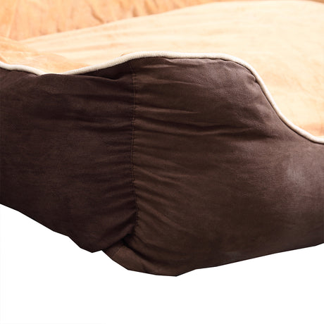 PaWz Deluxe Soft Pet Bed Mattress with Removable Cover Size Medium in Brown Colour