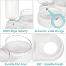 auvstar Tilted Cat Bowls Cat Water Bowl,3in1 Cat Wet and dry food bowl Set,Pet Feeding Plastic Bowl,Pets Cats Dogs Automatic Waterer and Food Feeder,15° Anti Vomiting Elevated Cat Bowls Tilted (White)