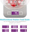 USB Rechargeable Baking Digital Scales 10kg/1g, Kitchen Scale for Food Cooking Coffee, Stainless Steel Anti-Fingerprint with Accuracy LCD Display