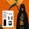 5 Pieces Grim Reaper Costume,Halloween Black Hooded Cape with Scythe, Grim Glasses, Skull Mask, Skeleton Gloves Grim Reaper Party Costumes for Halloween Party Fancy Dress