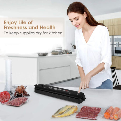 Vacuum Sealer Machine 2021 Upgraded Automatic Food Sealer Machine with 20 Sealing Bags Food Vacuum Air Sealing System for Food Preservation Storage Saver Easy to Clean | Safety Certified