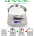 USB Rechargeable Baking Digital Scales 10kg/1g, Kitchen Scale for Food Cooking Coffee, Stainless Steel Anti-Fingerprint with Accuracy LCD Display