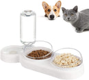 auvstar Tilted Cat Bowls Cat Water Bowl,3in1 Cat Wet and dry food bowl Set,Pet Feeding Plastic Bowl,Pets Cats Dogs Automatic Waterer and Food Feeder,15° Anti Vomiting Elevated Cat Bowls Tilted (White)