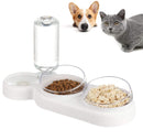 auvstar Tilted Cat Bowls Cat Water Bowl,3in1 Cat Wet and dry food bowl Set,Pet Feeding Plastic Bowl,Pets Cats Dogs Automatic Waterer and Food Feeder,15° Anti Vomiting Elevated Cat Bowls Tilted (White)