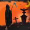 5 Pieces Grim Reaper Costume,Halloween Black Hooded Cape with Scythe, Grim Glasses, Skull Mask, Skeleton Gloves Grim Reaper Party Costumes for Halloween Party Fancy Dress