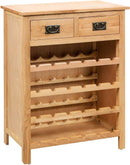 Solid Oak Wood Wine Cabinet Collector Home Drink Bottle Display Rack Storage Organiser Holder 72x32x90cm Brown