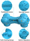 SCHITEC Dog Chew Toy for Aggressive Chewers, Tough Indestructible Natural Rubber Squeaky Dog Toys with Toothbrush for Large Medium Breed Dental Care Blue