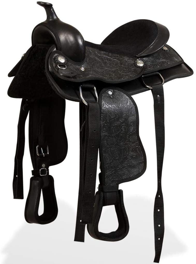 Western Saddle Headstall & Breast Collar Leather Brown/Black Multi Sizes