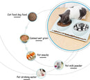 Cat Bowl Cat Food Bowl, Non-Spill Raised Cat Bowl Feeder, Double Stainless Steel Dog Bowsl, Removable / 15° Tilt Design / Easy to Clean Gift for Pet Cats and Puppies Blue