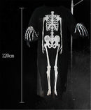 Ghost Bones Clothes for Halloween Dance Costume Party Cosplay Masquerade Skeleton Cloak Adult/Child