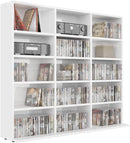 CD Cabinet Storage Rack Display Shelf Bookshelf Bookcase Stand Book Multimedia DVD Organiser Living Room Chipboard High Gloss White 102 x 23 x 89,5 cm High gloss white
