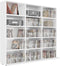 CD Cabinet Storage Rack Display Shelf Bookshelf Bookcase Stand Book Multimedia DVD Organiser Living Room Chipboard High Gloss White 102 x 23 x 89,5 cm High gloss white