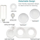 auvstar Tilted Cat Bowls Cat Water Bowl,3in1 Cat Wet and dry food bowl Set,Pet Feeding Plastic Bowl,Pets Cats Dogs Automatic Waterer and Food Feeder,15° Anti Vomiting Elevated Cat Bowls Tilted (White)