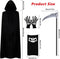 5 Pieces Grim Reaper Costume,Halloween Black Hooded Cape with Scythe, Grim Glasses, Skull Mask, Skeleton Gloves Grim Reaper Party Costumes for Halloween Party Fancy Dress