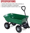 Directly2U Poly Garden Dump Cart Carrier Wheelbarrow Utility Wagon Cart for Garden and Nurseries, Heavy Duty Steel Frame with 250kg Maximum Load Capacity (Green)