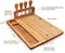 Bamboo Cheese Board Set Charcuterie Board Platter Serving Meat Board Including 4 Stainless Steel Knife and Serving Utensils for Christmas Wedding Birthday Anniversary