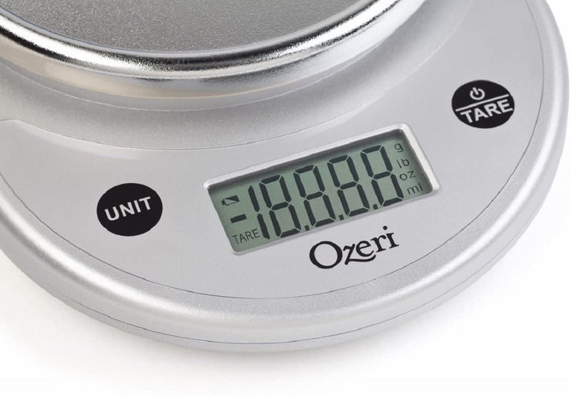 Digital Multifunction Kitchen and Food Scale, Elegant Chrome Grey