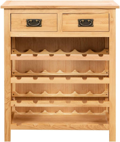 Solid Oak Wood Wine Cabinet Collector Home Drink Bottle Display Rack Storage Organiser Holder 72x32x90cm Brown