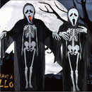 Ghost Bones Clothes for Halloween Dance Costume Party Cosplay Masquerade Skeleton Cloak Adult/Child