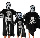 Ghost Bones Clothes for Halloween Dance Costume Party Cosplay Masquerade Skeleton Cloak Adult/Child