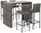 Solid Acacia Wood Outdoor Bar Set 5 Piece Garden Patio Porch Backyard Furniture Dining Bar Table Stools Seating Set Poly Rattan Grey 120 x 80 x 110 cm Grey