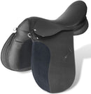 Horse Riding Saddle Set Real Leather 5-in-1 Black/Brown Multi Sizes Black 7.1” (18 cm)