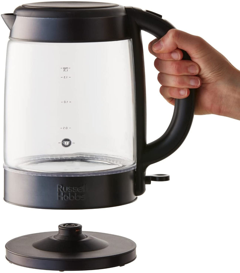 Russell Hobbs Brooklyn Glass Kettle, Black, RHK172BCH Matte Black