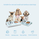 Cat Bowl Cat Food Bowl, Non-Spill Raised Cat Bowl Feeder, Double Stainless Steel Dog Bowsl, Removable / 15° Tilt Design / Easy to Clean Gift for Pet Cats and Puppies Blue