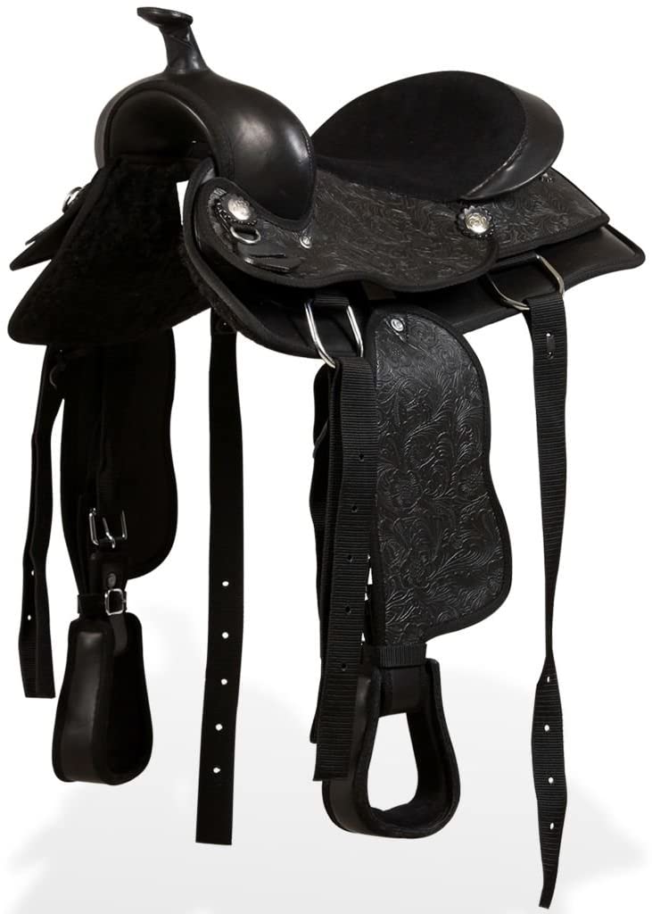 Western Saddle Headstall & Breast Collar Leather Brown/Black Multi Sizes